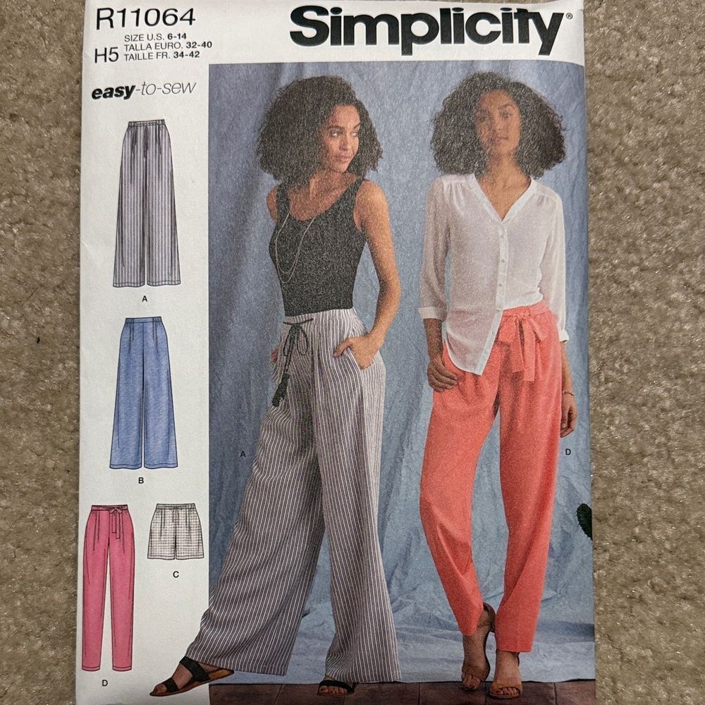 Simplicity women's pants sewing pattern